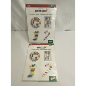 2 Creatology Embroidery Stickers Bright Holiday Wishes 4 Pcs
